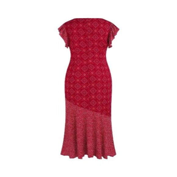 NWT Cider Plus 2XL Round Neckline Pasley Patched Eyelet Maxi Dress Curve Styling - Picture 3 of 12